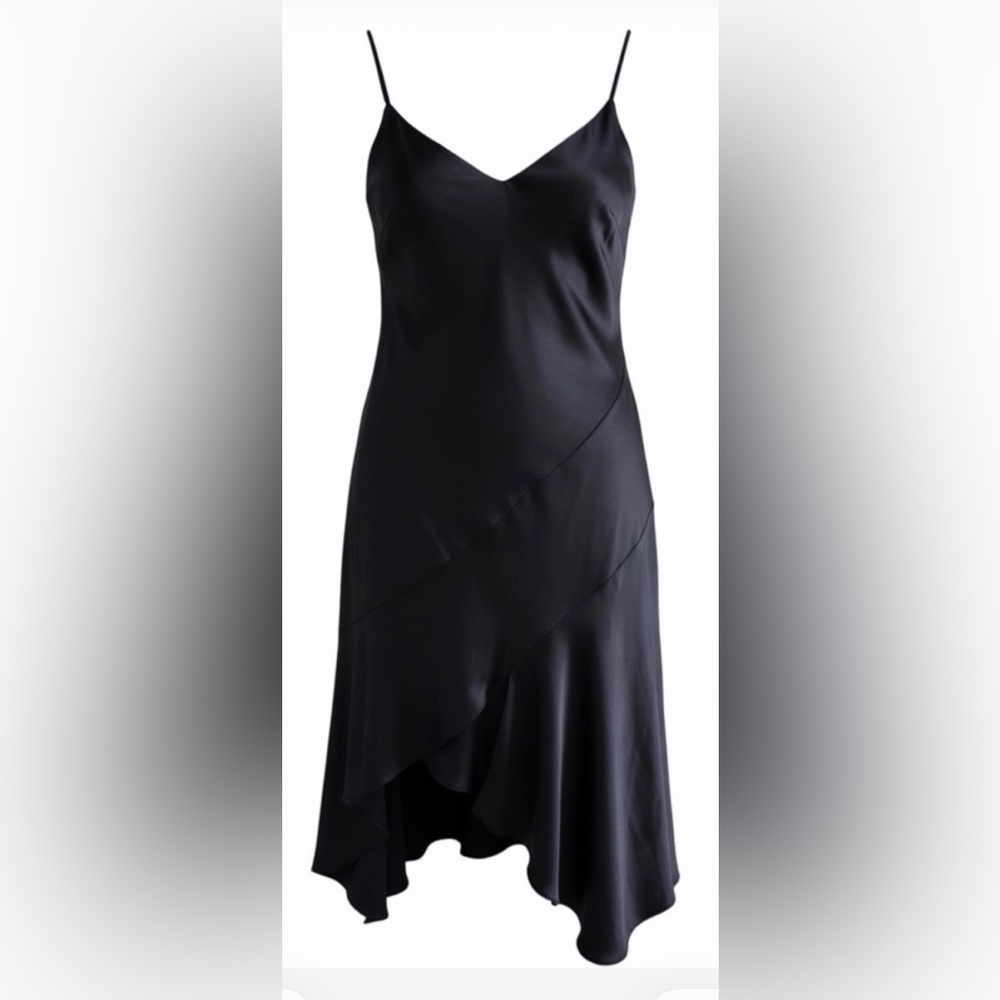 Black Satin Slip Dress